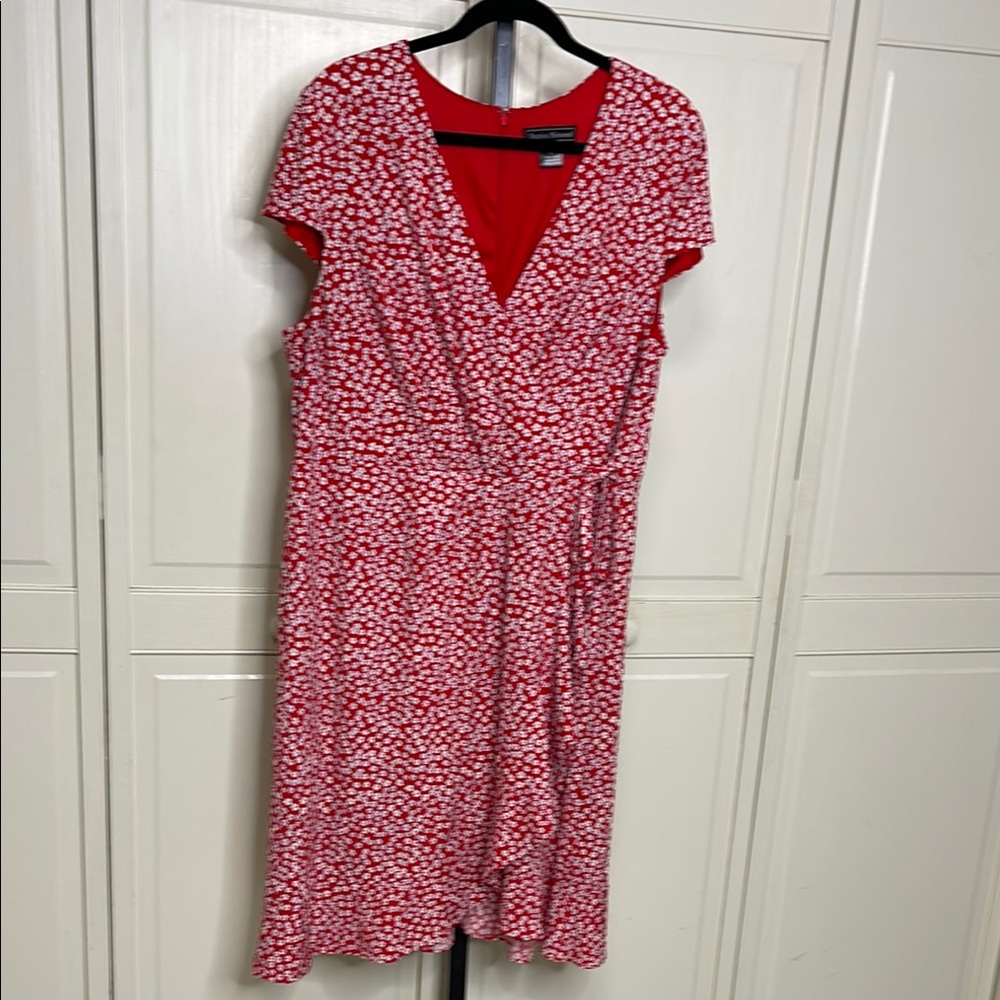 Red Floral Midi Dress